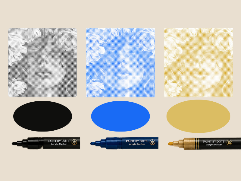 New Dot Painting Colours: Gold, Black and Blue