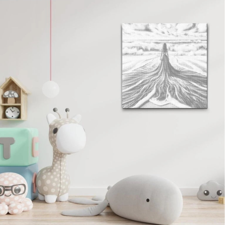 Between Sky and Sea | Dot Painting Kit som færdigt mal med prikker motiv