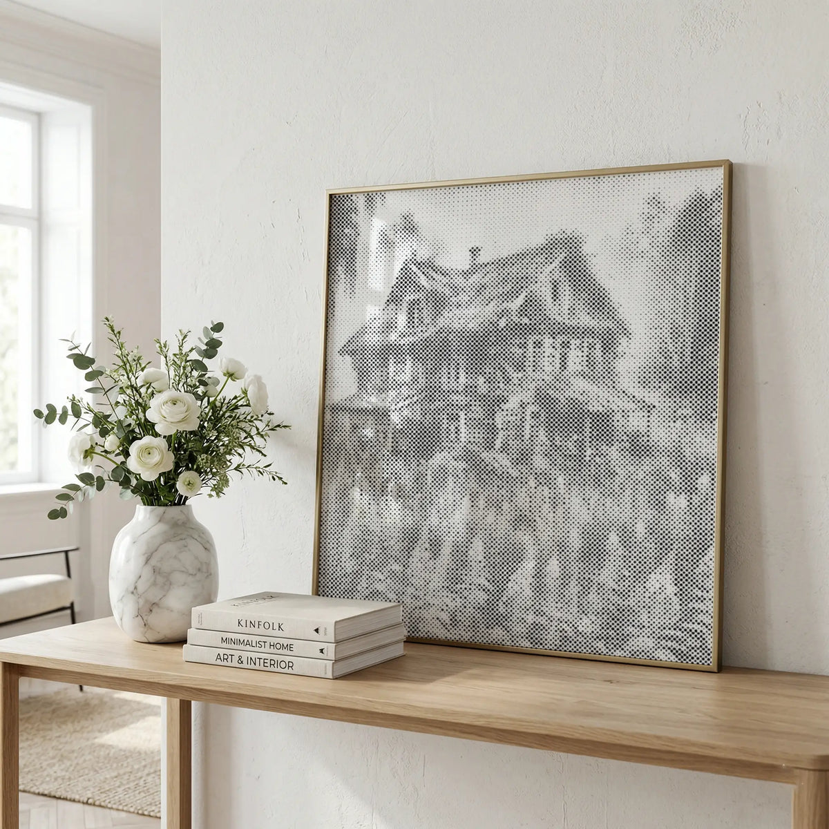 Abandoned House | Dot Painting Kit som færdigt mal med prikker motiv