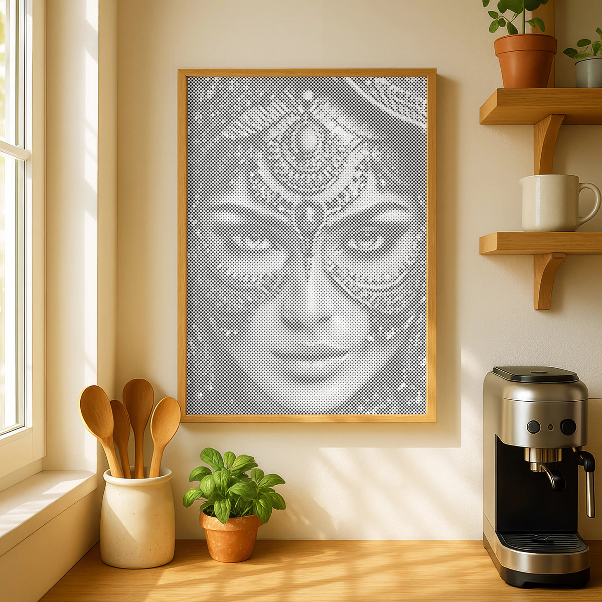 Arab Woman with Jewel Mask | Dot Painting Kit som færdigt mal med prikker motiv