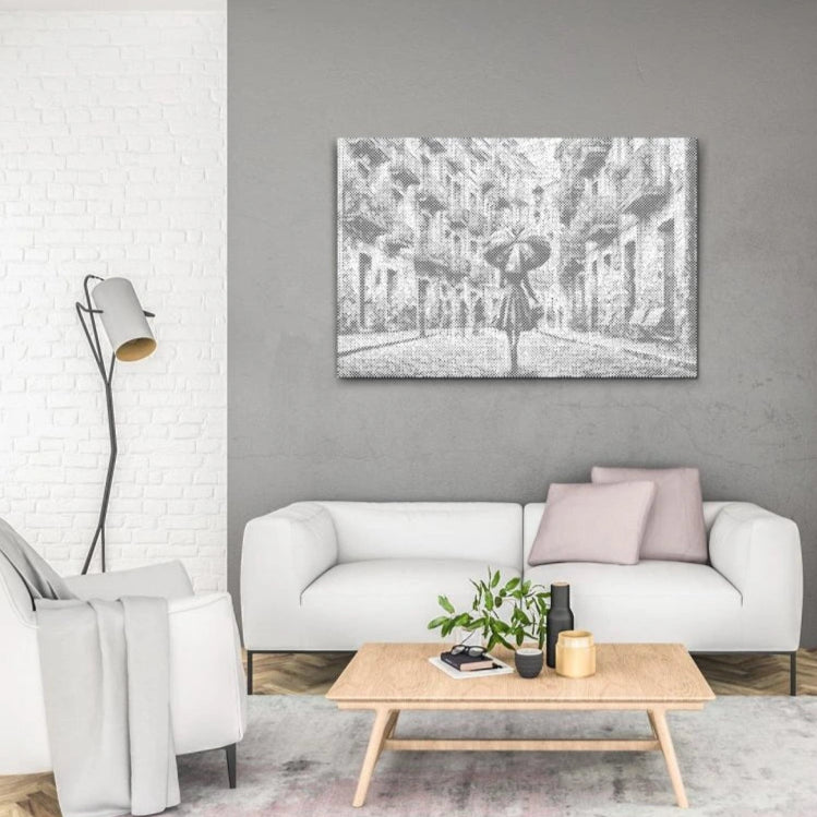 In the Rain | Dot Painting Kit som færdigt mal med prikker motiv