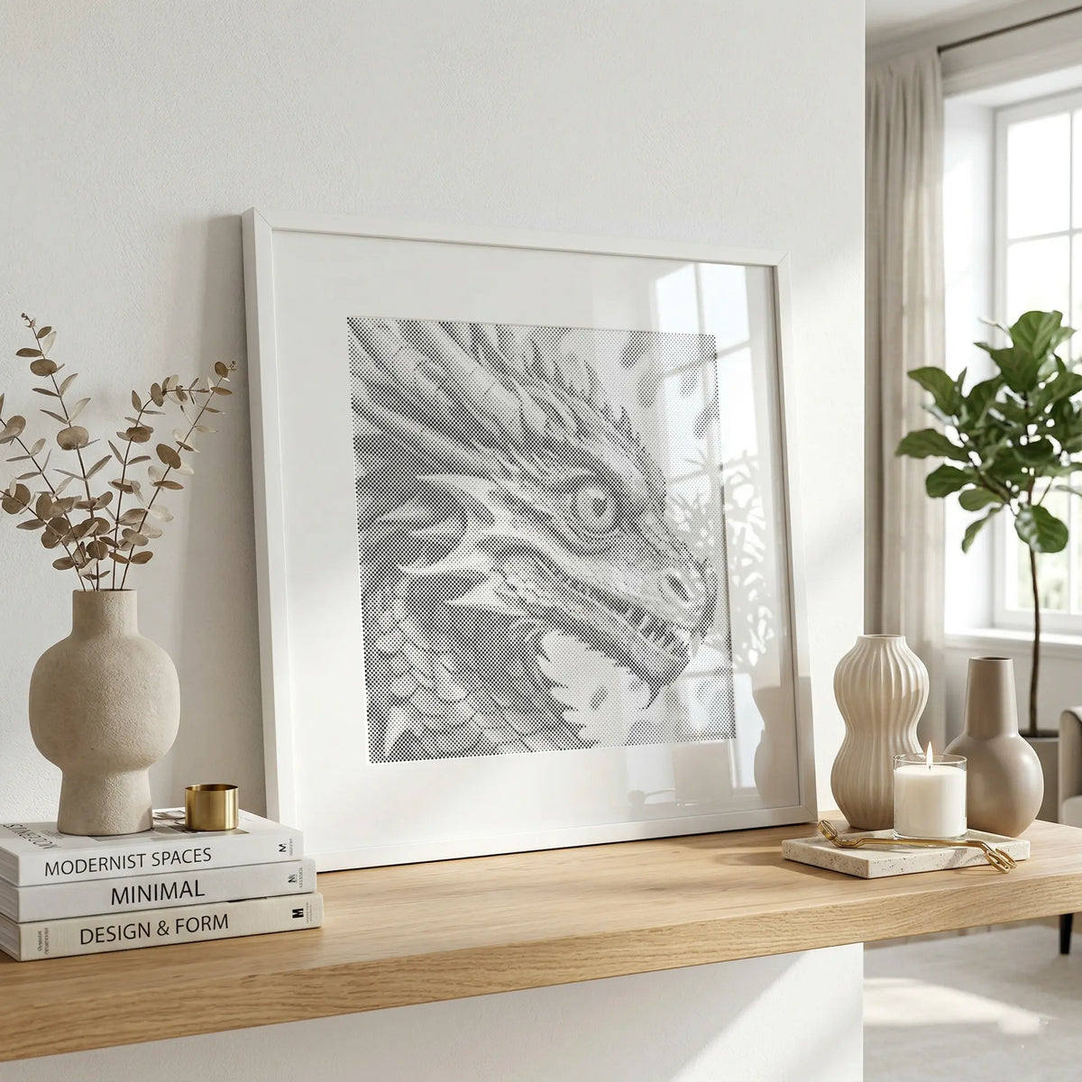 Dragon | Dot Painting Kit som færdigt mal med prikker motiv