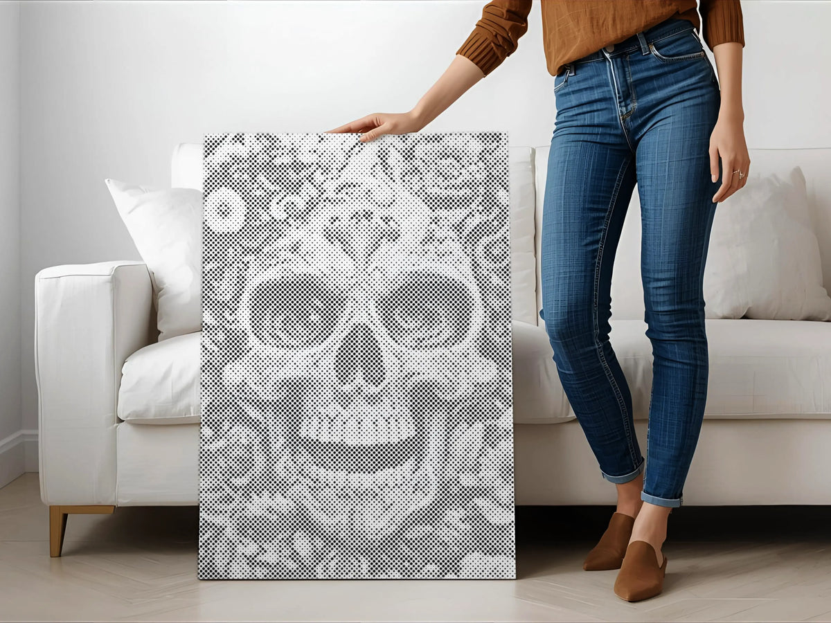 Floral Skull | Dot Painting Kit som færdigt mal med prikker motiv