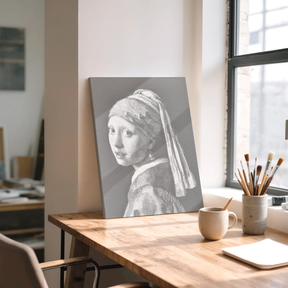 Girl with a Pearl Earring | Dot Painting Kit som færdigt mal med prikker motiv