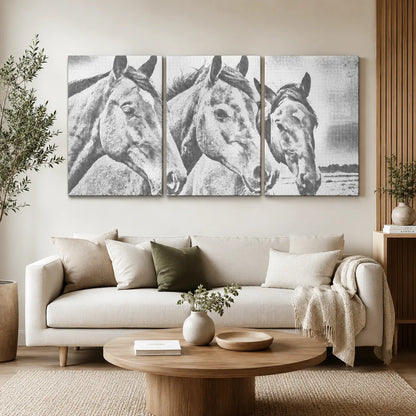 Hestevenner triptykon | Mal Med Prikker
