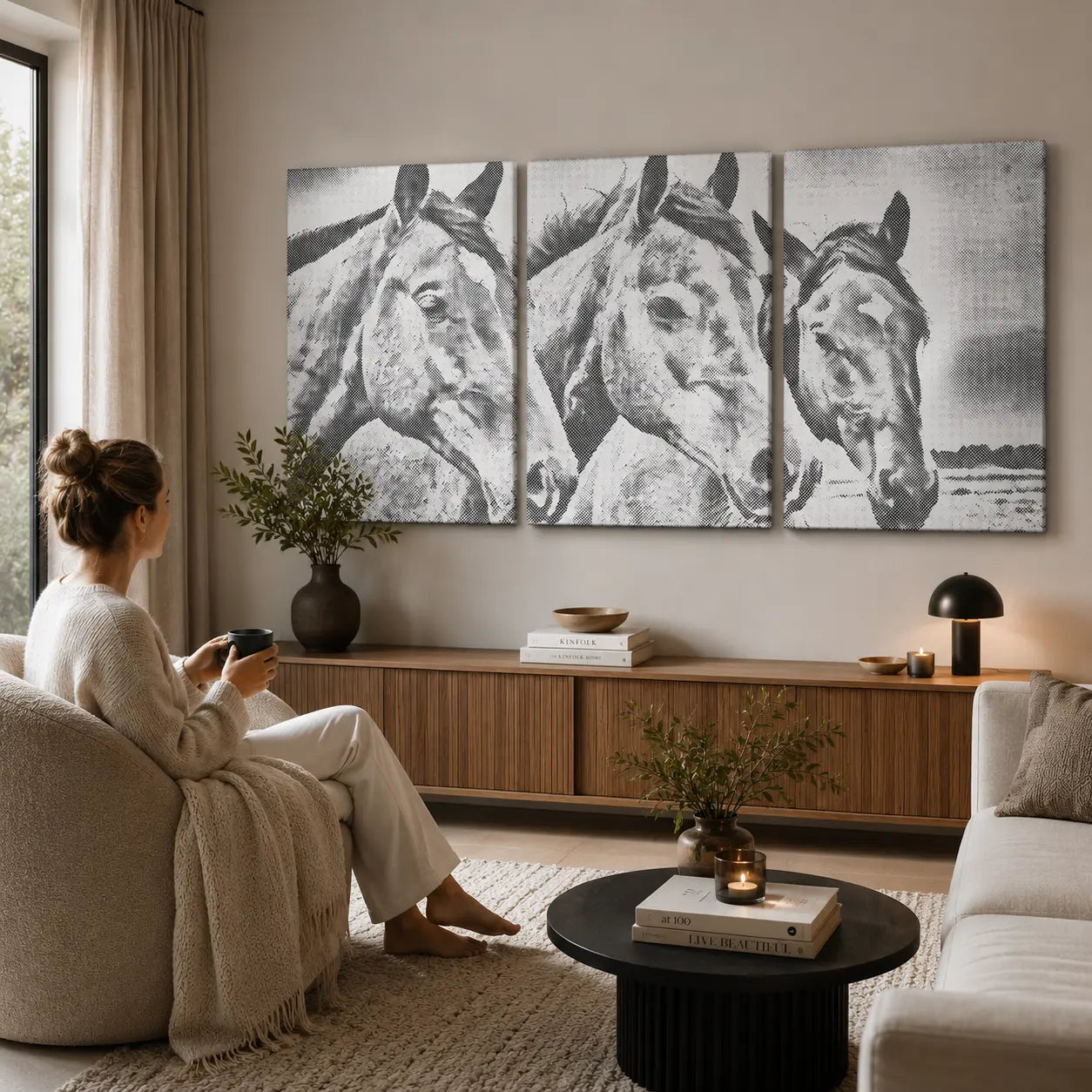 Hestevenner triptykon | Mal Med Prikker