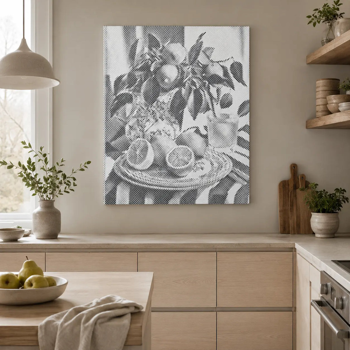 Lemon Still Life | Dot Painting Kit som færdigt mal med prikker motiv