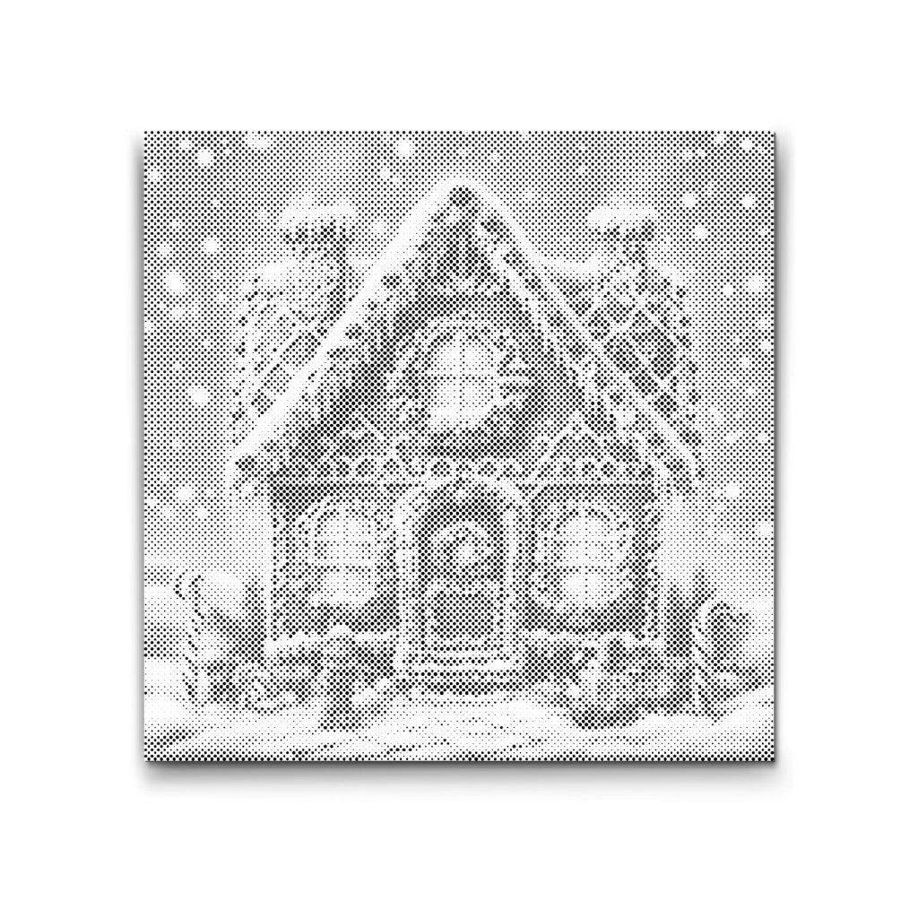 Gingerbread House in Snow | Dot Painting Kit som færdigt mal med prikker motiv