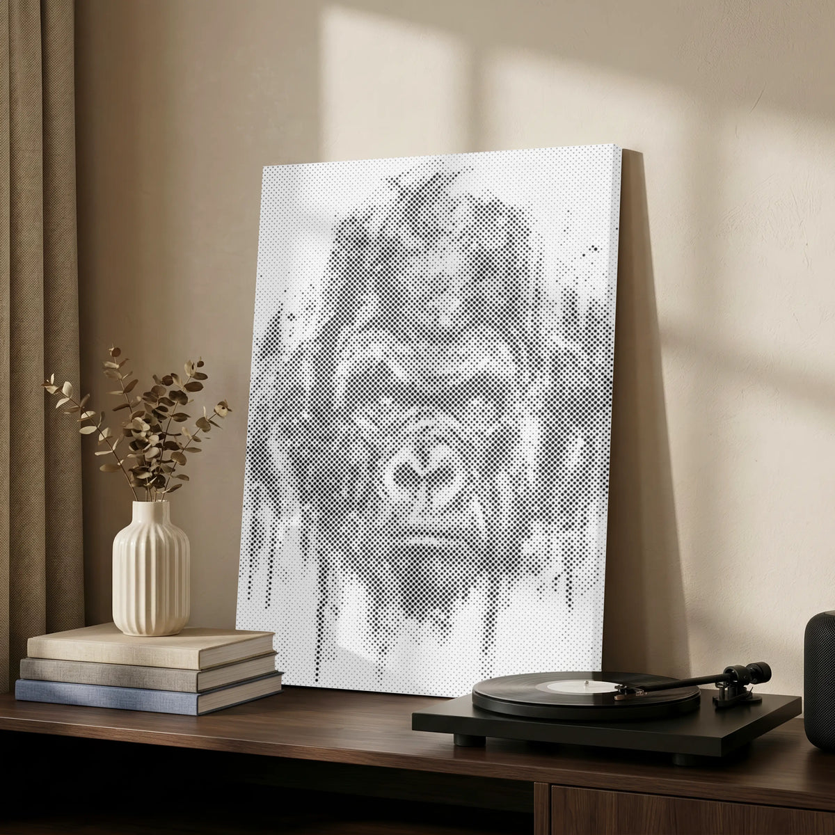 Vildt Blik Gorilla | Mal Med Prikker som færdigt mal med prikker motiv