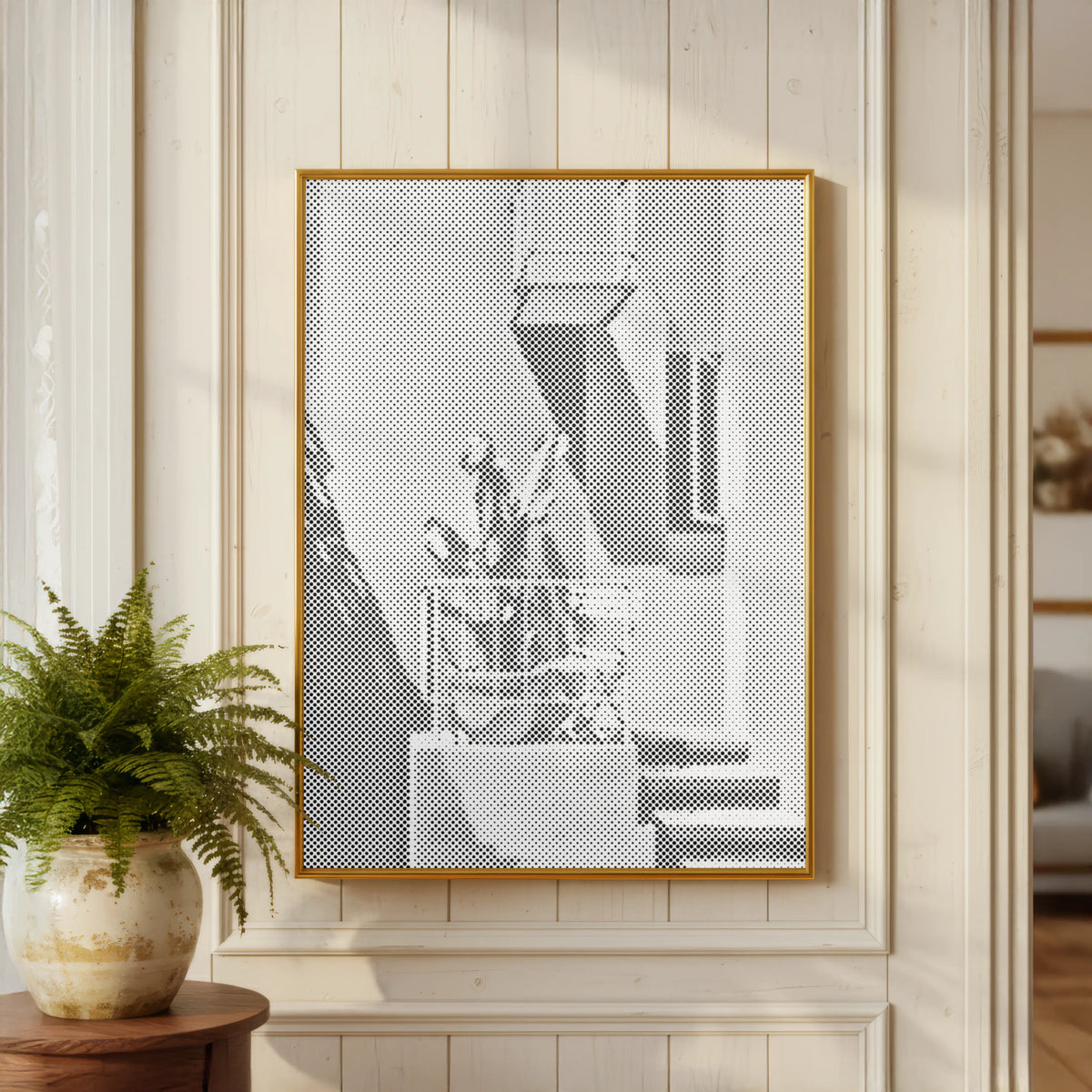 Sunny Balcony | Dot Painting Kit som færdigt mal med prikker motiv