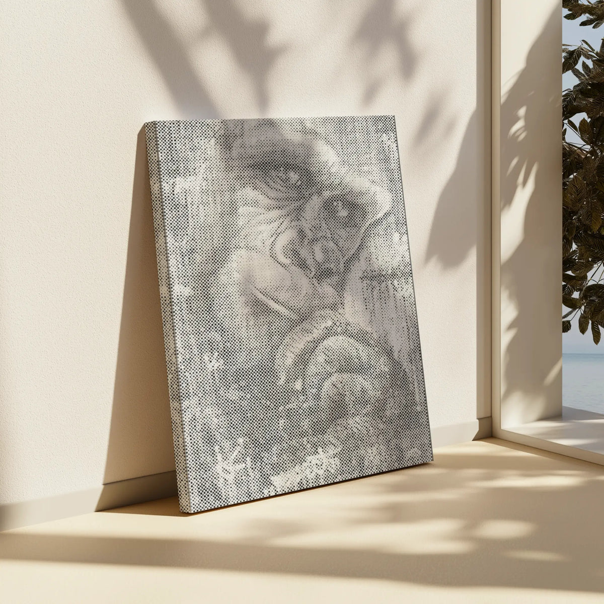The Thinking Gorilla | Dot Painting Kit som færdigt mal med prikker motiv