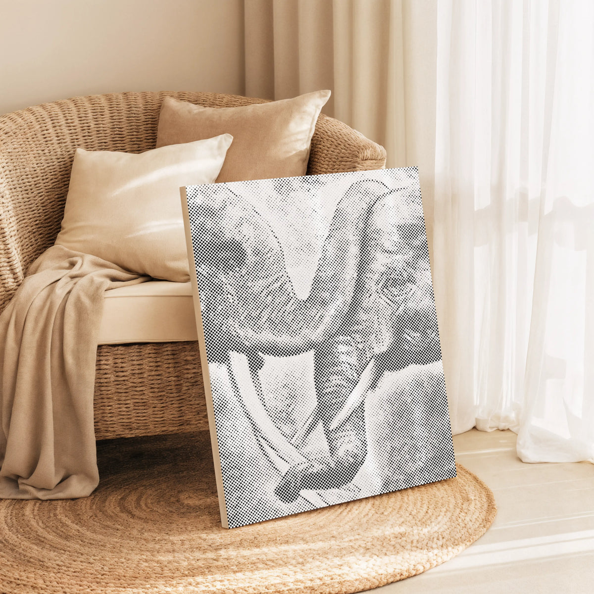Two Elephants with Intertwined Trunks | Dot Painting Kit som færdigt mal med prikker motiv