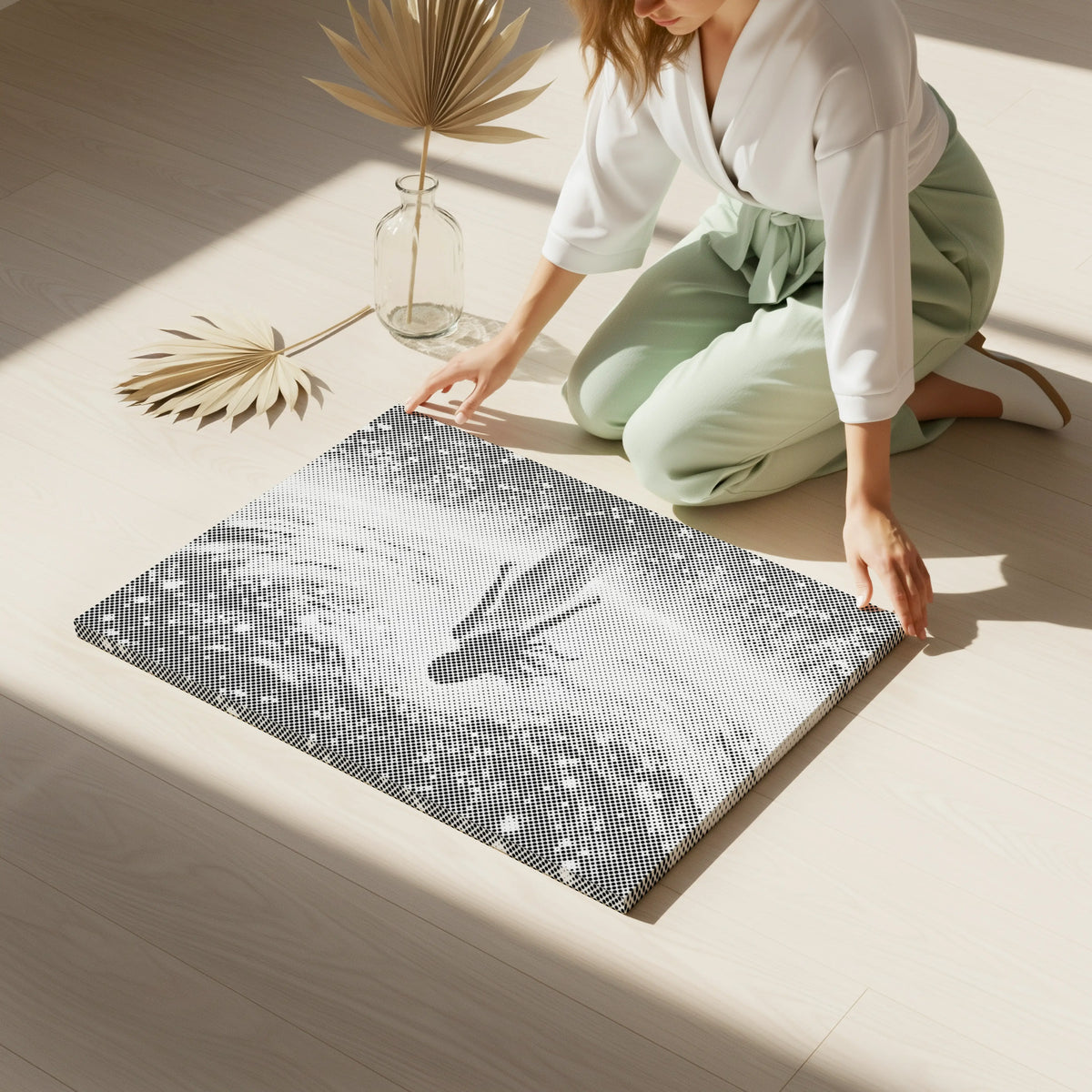 Woman in a Night Sky Light Field | Dot Painting Kit som færdigt mal med prikker motiv