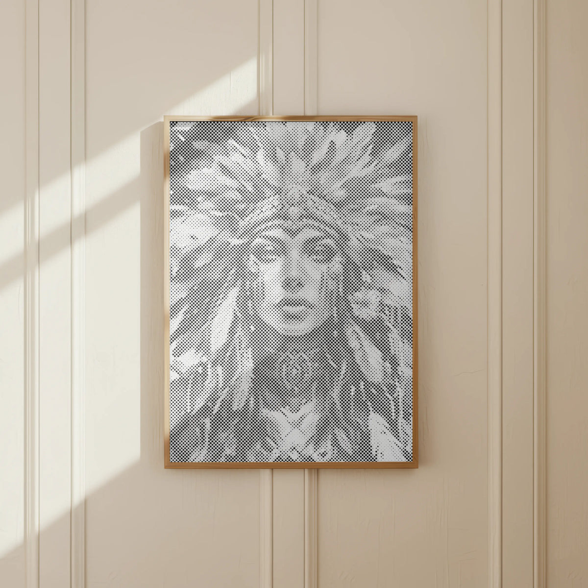 Woman with Feather Crown | Dot Painting Kit som færdigt mal med prikker motiv