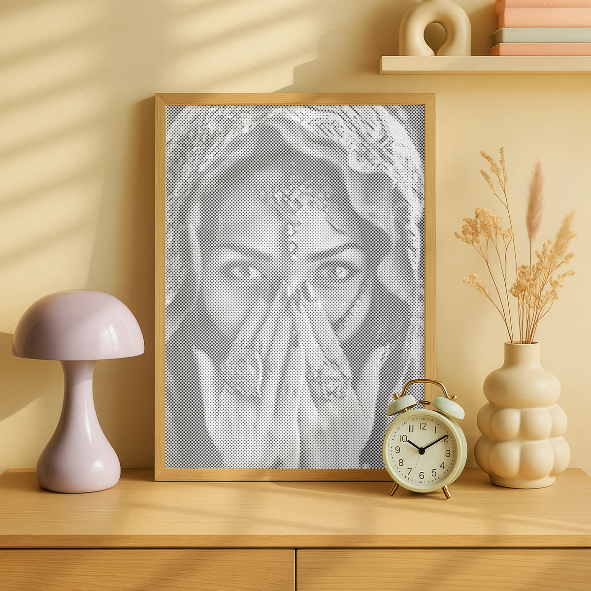 Woman with Veil | Dot Painting Kit som færdigt mal med prikker motiv