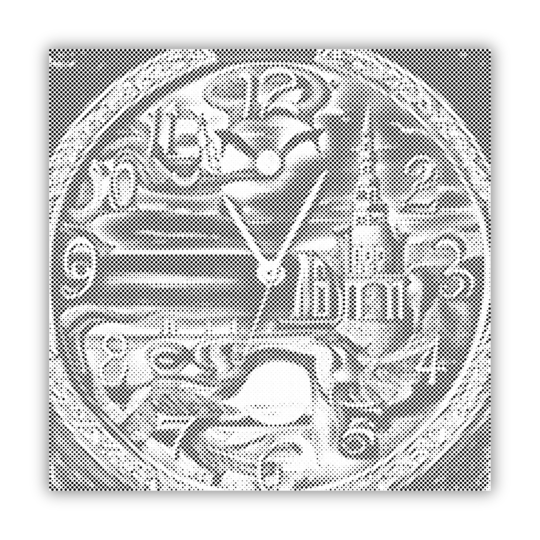 Abstract Wall Clock | Dot Painting Kit som færdigt mal med prikker motiv