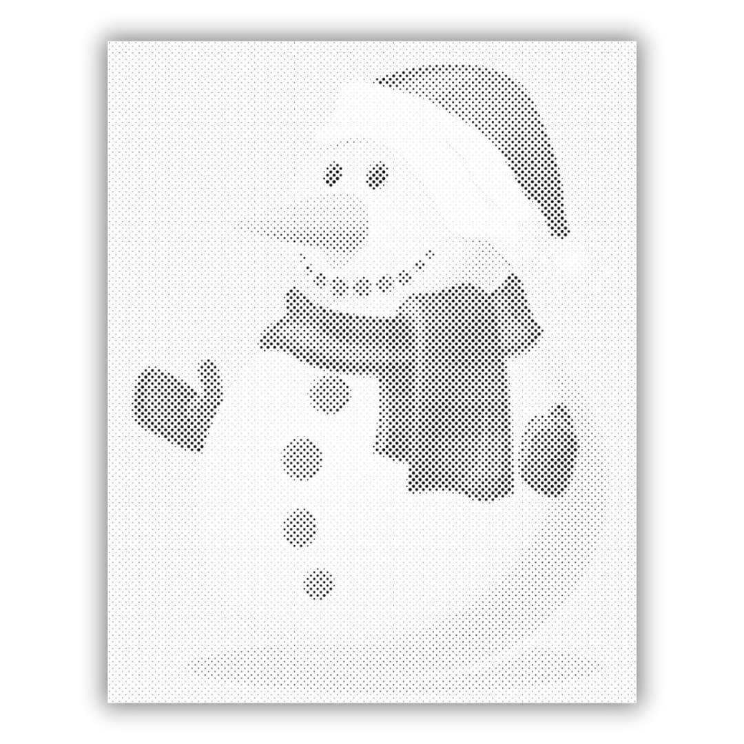 Snowman | Dot Painting Kit som færdigt mal med prikker motiv