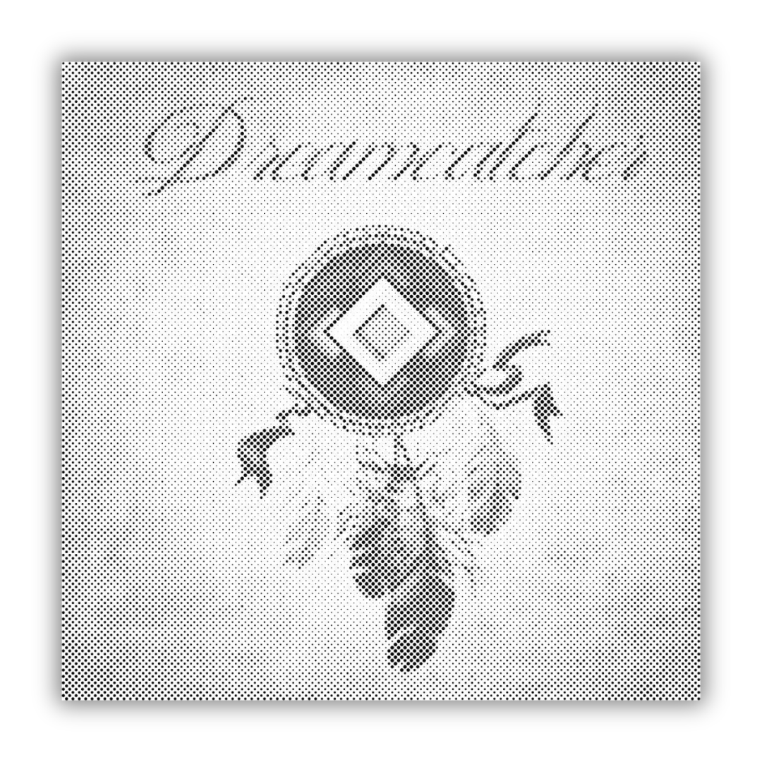Dreamcatcher with Feathers | Dot Painting Kit som færdigt mal med prikker motiv
