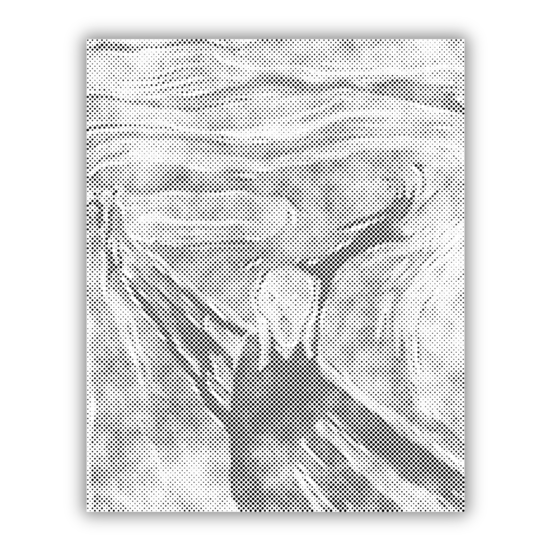 Edvard Munch The Scream | Dot Painting Kit som færdigt mal med prikker motiv